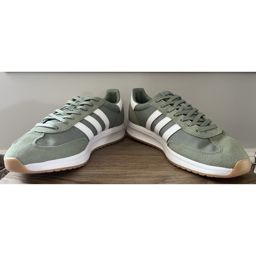 adidas Run 70S 2.0 Running Mens 13 Silver Green Sneakers Casual Shoes M1